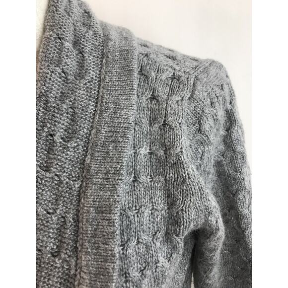 Brixon Ivy gray open Front knit Cardigan Sweater Angora Cashmere Blend Medium - Picture 4 of 9